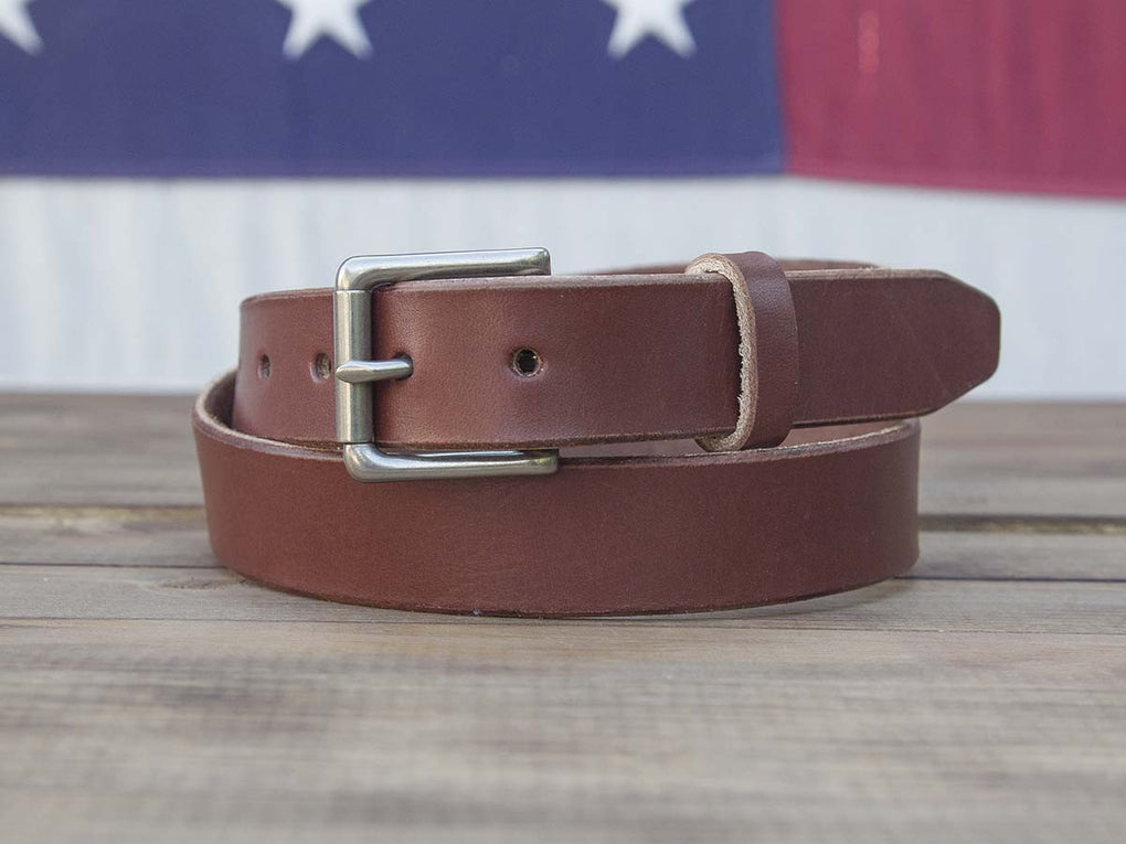 1.25 Dark Brown Leather w/buckle, Traditional in Gunmetal